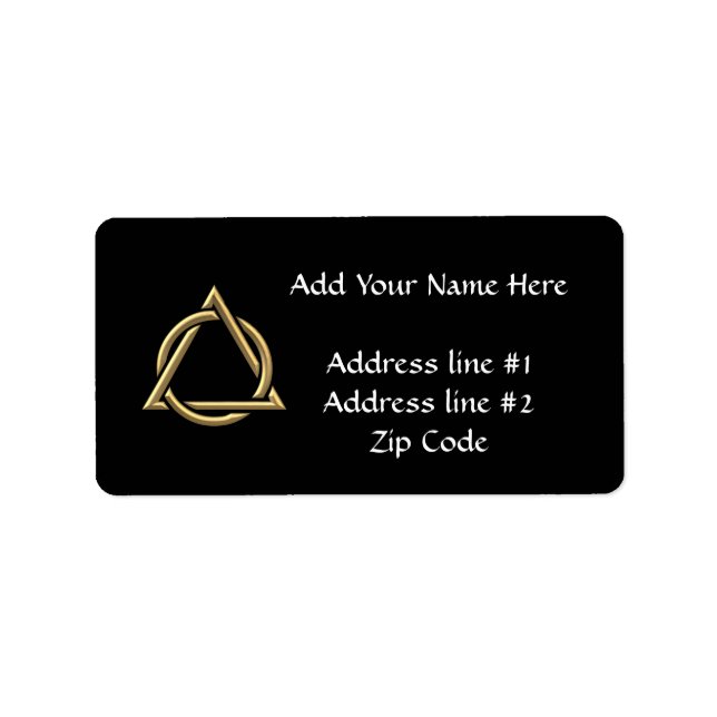 Golden "3-D" Holy Trinity Symbol Label (Front)