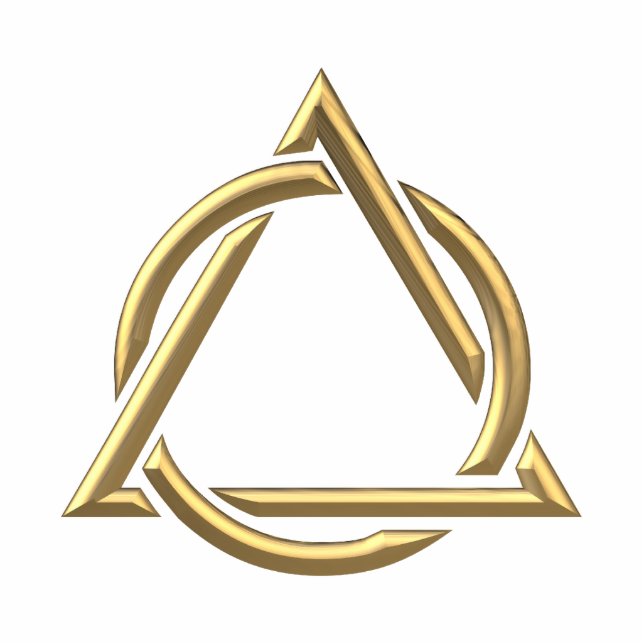 Golden "3-D" Holy Trinity Symbol Statuette (Front)