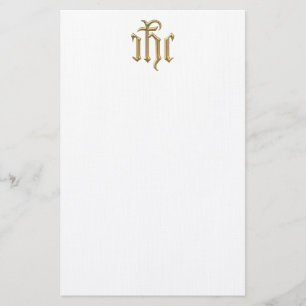 Golden "3-D" IHC Stationery