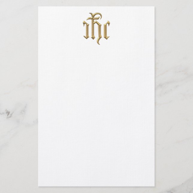 Golden "3-D" IHC Stationery (Front)