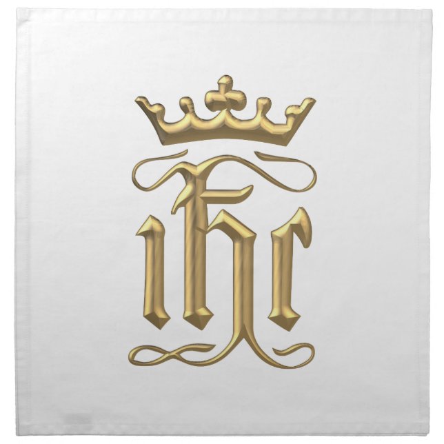 Golden "3-D" IHC with Crown Napkin (Front)