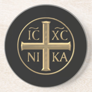 Golden "3-D" Jesus Christ: Conquers Drink Coaster