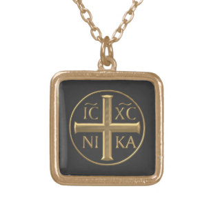 Golden "3-D" Jesus Christ: Conquers Gold Plated Necklace