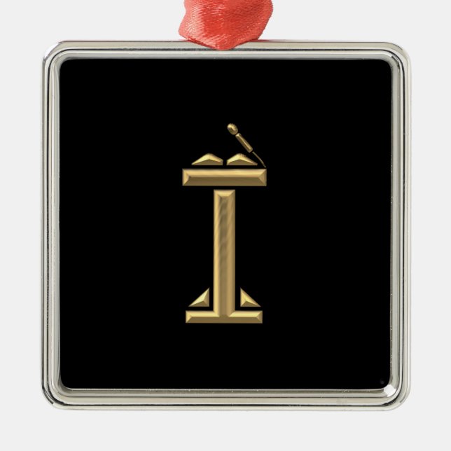 Golden "3-D" Lectern Metal Ornament (Front)