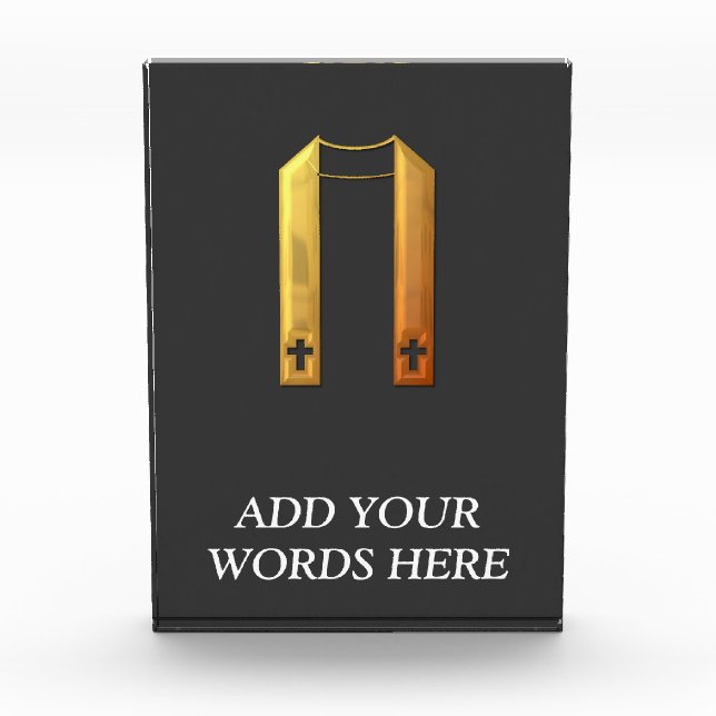 Golden "3-D" Liturgical Stole Award (Front)
