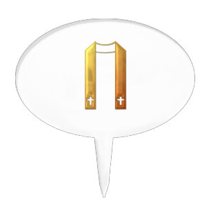 Golden "3-D" Liturgical Stole Cake Topper
