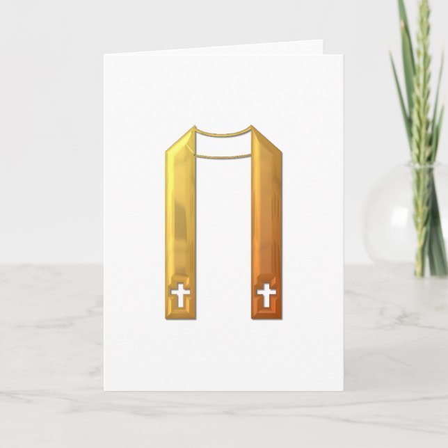 Golden "3-D" Liturgical Stole Card (Front)