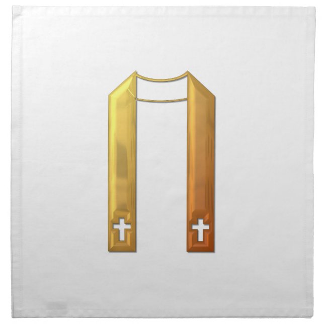 Golden "3-D" Liturgical Stole Cloth Napkin (Front)