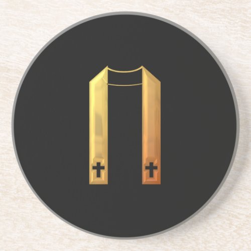 Golden 3_D Liturgical Stole Coaster