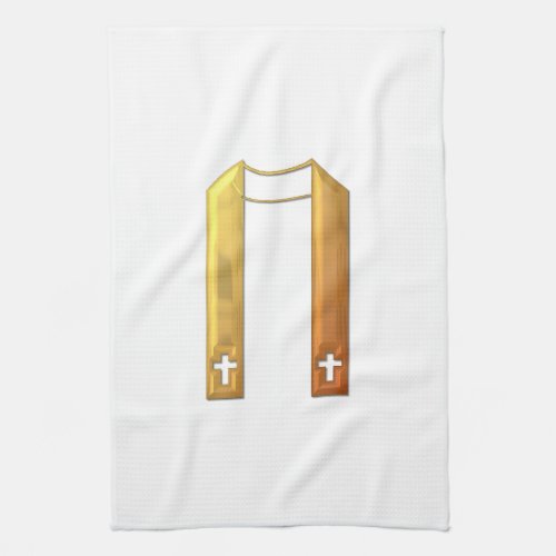 Golden 3_D Liturgical Stole Kitchen Towel