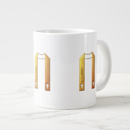Golden 3_D Liturgical Stole Large Coffee Mug