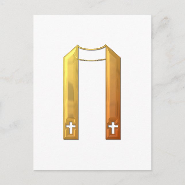 Golden "3-D" Liturgical Stole Postcard (Front)