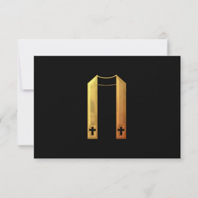 Golden "3-D" Liturgical Stole RSVP Card (Front)