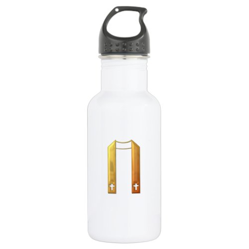 Golden 3_D Liturgical Stole Stainless Steel Water Bottle