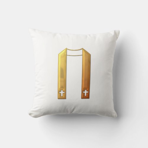 Golden 3_D Liturgical Stole Throw Pillow