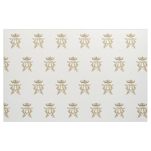 Golden 3-D Look Alpha and Omega Symbol Fabric