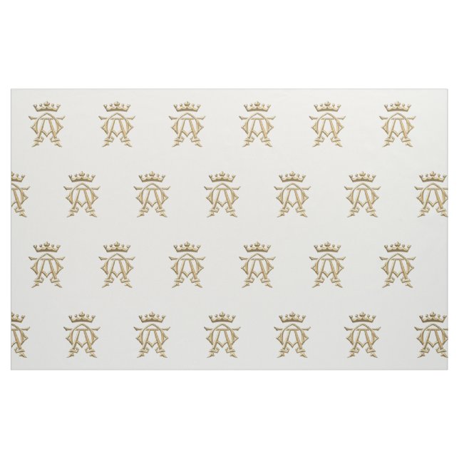 Golden 3-D Look Alpha and Omega Symbol Fabric (Fat Quarter)
