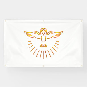 Golden 3-D Look Ascent of The Holy Spirit Banner