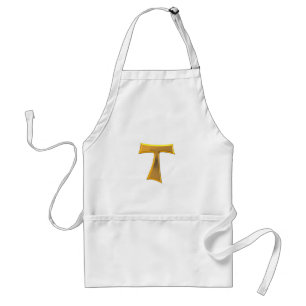 Golden 3-D Look Franciscan Tau Cross Adult Apron