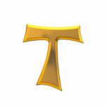 Golden 3-D Look Franciscan Tau Cross Cutout<br><div class="desc">Golden 3-D Look Franciscan Tau Cross.

Feel free to add your own words and/or pictures to this item,  or change the background color,  via Zazzle's great customization tools.  This design is also available on many other products. Thanks for stopping by! God bless!</div>