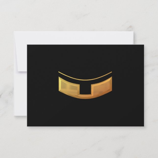 Golden "3-D" Priest/Minster Collar RSVP Card (Front)