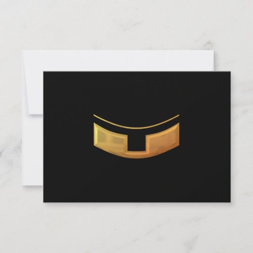 Golden 3_D PriestMinster Collar RSVP Card