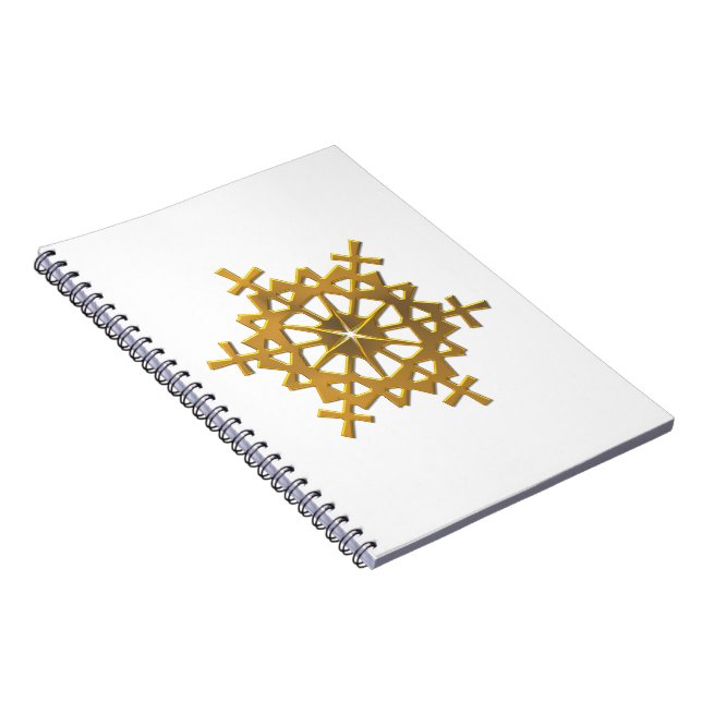 Golden "3-D" Snowflake Notebook (Right Side)