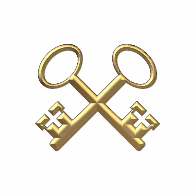 Golden "3-D" St. Peter's Keys Statuette (Front)