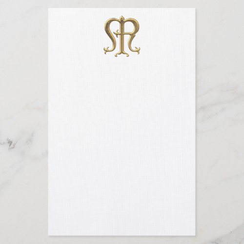 Golden 3_D Virgin Mary Symbol Stationery