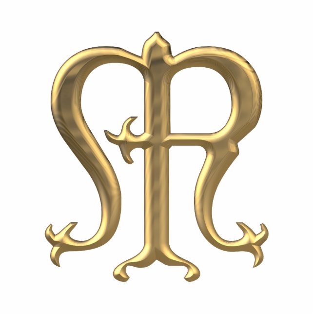 Golden "3-D" Virgin Mary Symbol Statuette (Front)