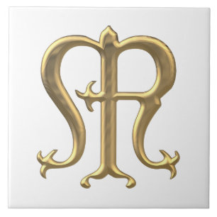 Golden "3-D" Virgin Mary Symbol Tile