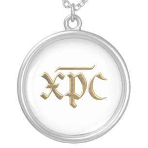 Golden "3-D" XPC symbol Silver Plated Necklace