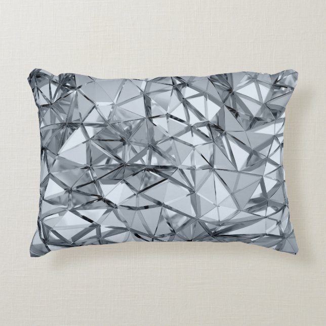 Golden 3D Metal: Geometric Background Accent Pillow (Front)