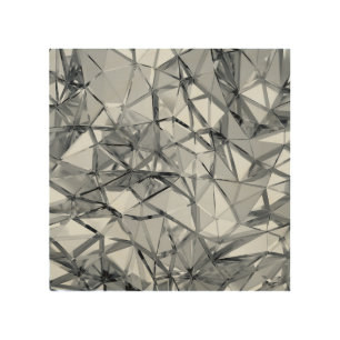Golden 3D Metal: Geometric Background Wood Wall Art