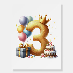 Golden 3rd Birthday Foam Board