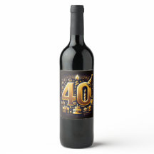 Golden 40th Birthday Celebration Design