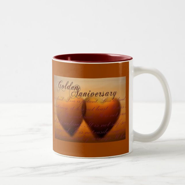 Golden 50 year anniversary Two-Tone coffee mug (Right)