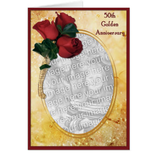 Golden 50th Anniversary Card