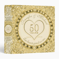 Golden 50th Anniversary Custom Gift Binder