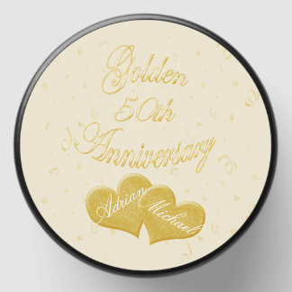 Golden 50th Anniversary Milestone Customized Mini Candle Favors
