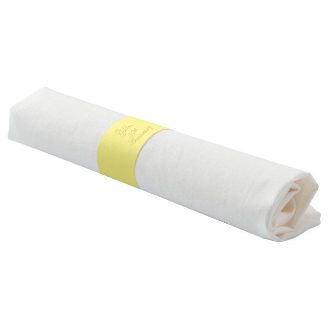 Golden 50th Anniversary Napkin Bands (Angled)
