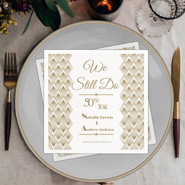Golden 50th Anniversary Napkins (Creator Uploaded)