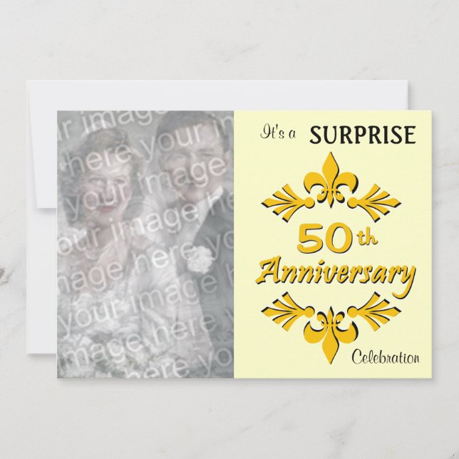 Golden (50th) Anniversary Party invitations (Front)
