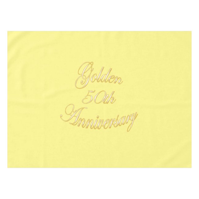 Golden 50th Anniversary Tablecloth (Front (Horizontal))