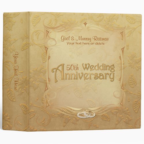 Golden 50th Anniversary _ Year Can Be Customized 3 Ring Binder