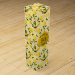 Golden 50th Anniversary Yellow Roses and champagne Wine Box