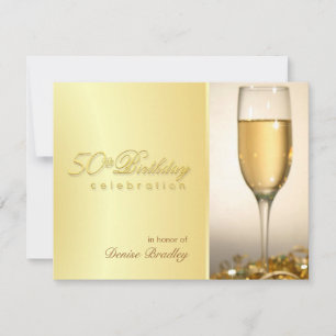 Golden 50th Birthday Party Invitations