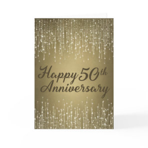 Golden 50th Wedding Anniversary Card
