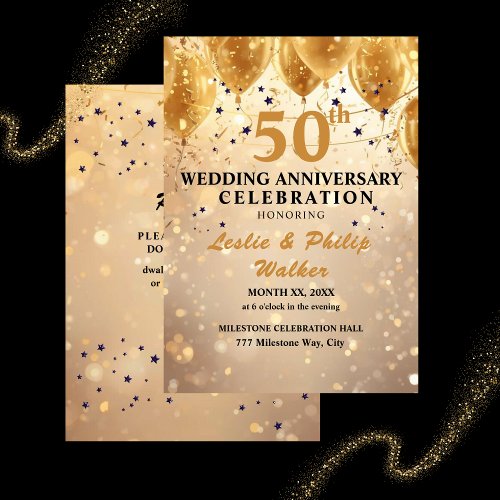 Golden 50th Wedding Anniversary Celebration
