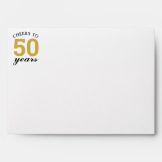 Golden 50th Wedding Anniversary Cheers to 50 Years Envelope